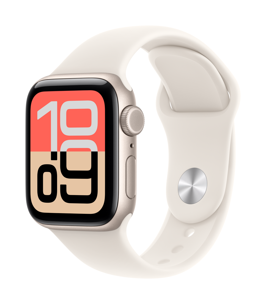 [MEP74X/A] Apple Watch SE 3 GPS + Cellular 40mm Starlight Aluminium Case with Starlight Sport Band - M/L