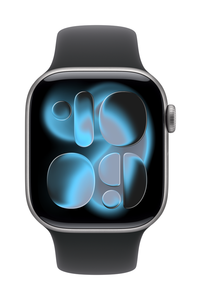 [MEQX4X/A] Apple Watch Series 11 GPS 42mm Space Grey Aluminium Case with Black Sport Band - M/L