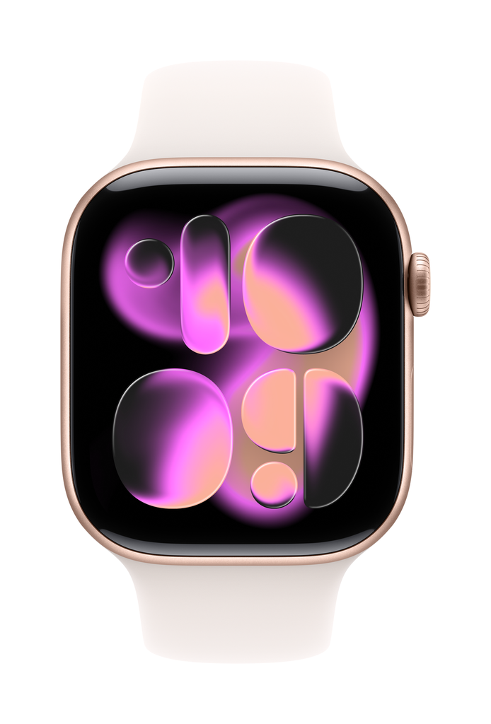 [MEV74X/A] Apple Watch Series 11 GPS 46mm Rose Gold Aluminium Case with Light Blush Sport Band - M/L