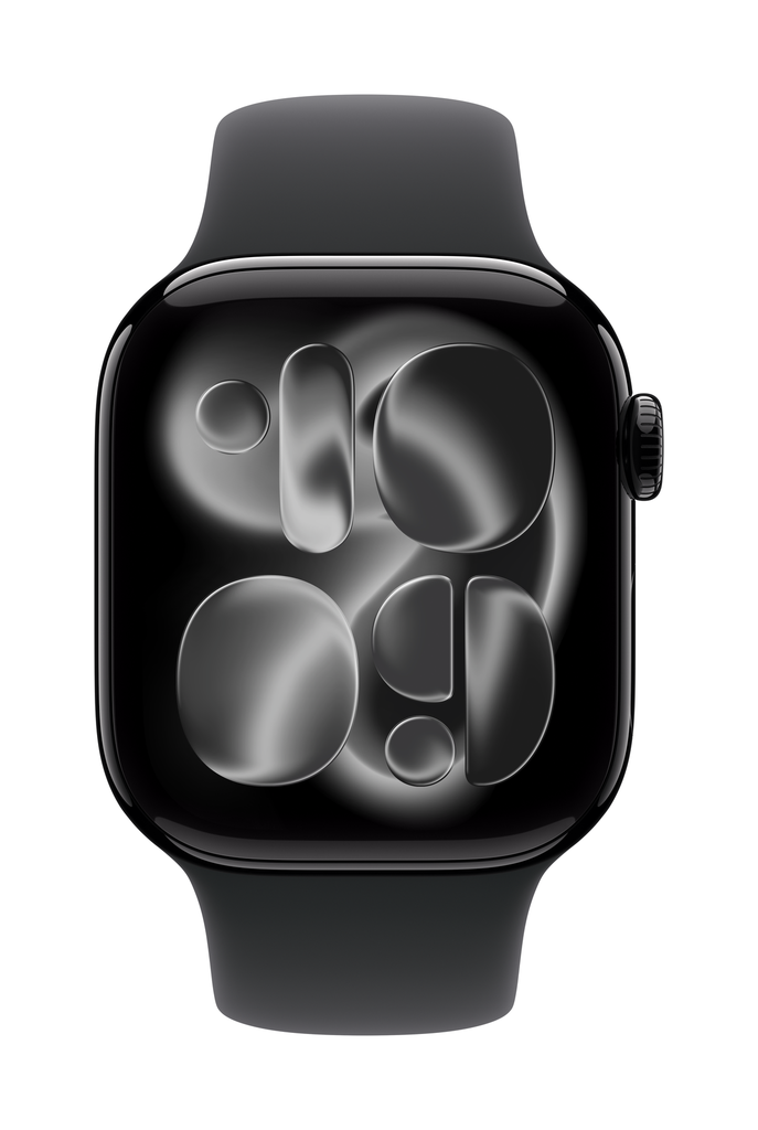 Apple Watch Series 11 GPS + Cellular 42mm Jet Black Aluminium Case with Black Sport Band - M/L