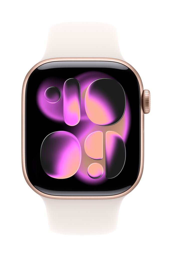 [MF8F4X/A] Apple Watch Series 11 GPS + Cellular 42mm Rose Gold Aluminium Case with Light Blush Sport Band - M/L
