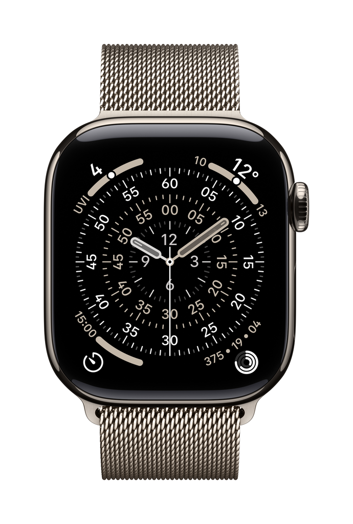 Apple Watch Series 11 GPS + Cellular 42mm Natural Titanium Case with Natural Milanese Loop