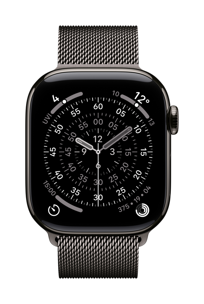 Apple Watch Series 11 GPS + Cellular 42mm Slate Titanium Case with Slate Milanese Loop