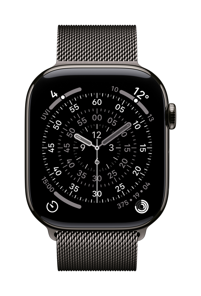 Apple Watch Series 11 GPS + Cellular 46mm Slate Titanium Case with Slate Milanese Loop - S/M