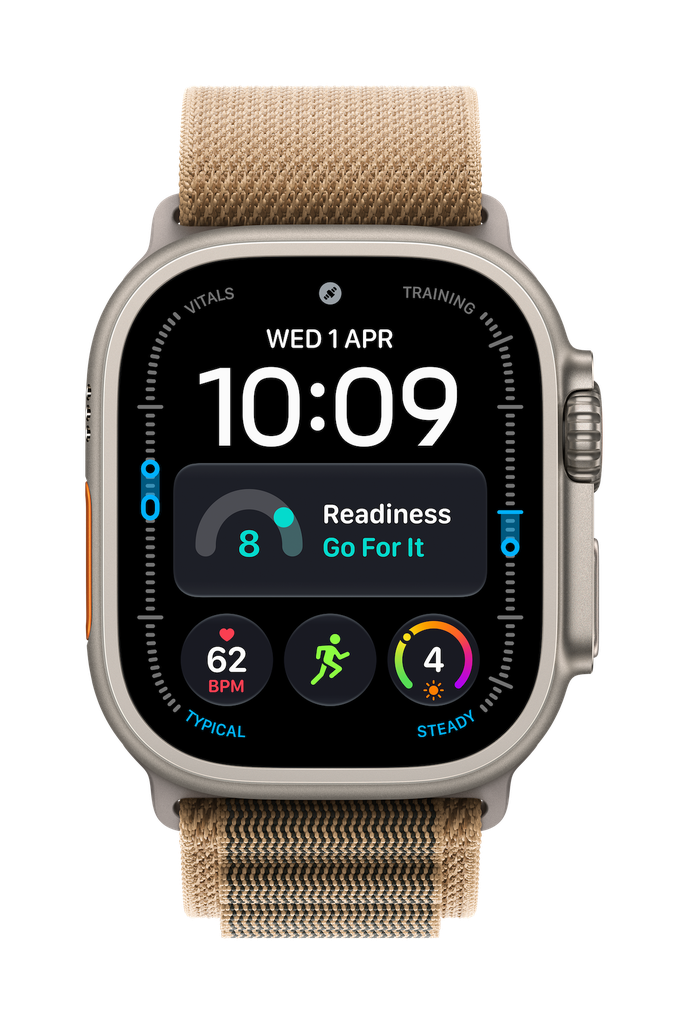 [MJAE4X/A] Watch Ultra 4 GPS + Cellular 49mm Natural Titanium Case with Desert Alpine Loop - S