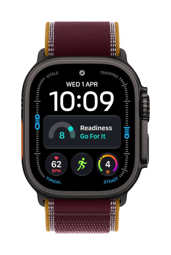 [MJC34X/A] Watch Ultra 4 GPS + Cellular 49mm Black Titanium Case with Burgundy Trail Loop - S/M