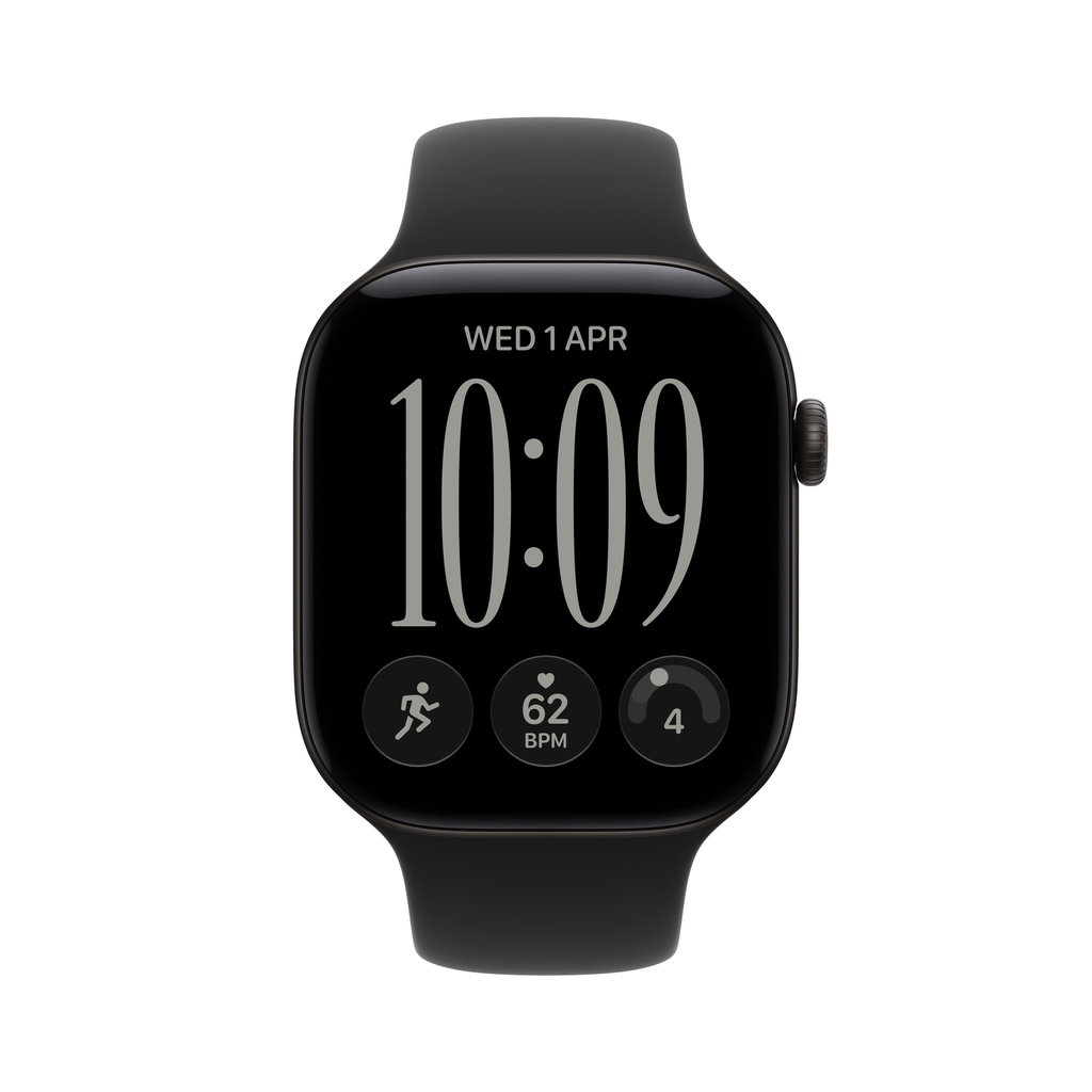 Watch Series 12 GPS 42mm Black Aluminium Case with Black Sport Band - M/L