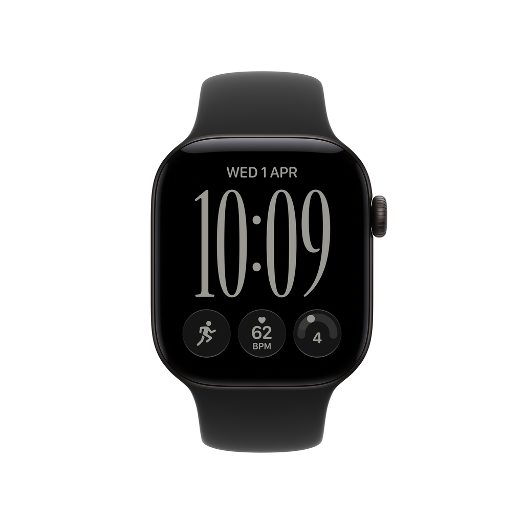 Watch Series 12 GPS + Cellular 42mm Black Aluminium Case with Black Sport Band - S/M