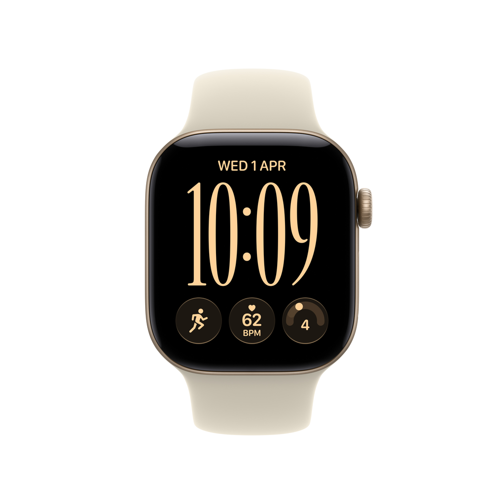 Watch Series 12 GPS + Cellular 42mm Light Gold Aluminium Case with Sand Sport Band - S/M