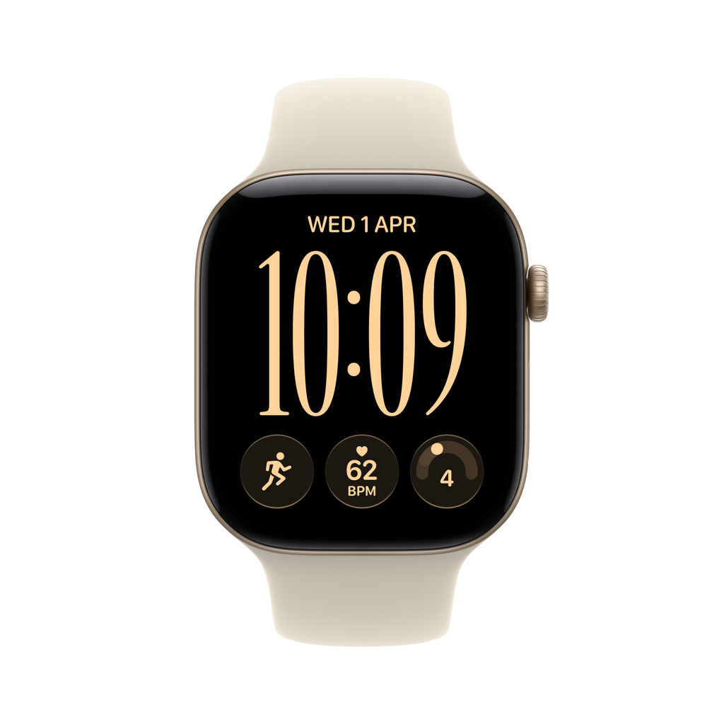 [MJGC4X/A] Watch Series 12 GPS + Cellular 46mm Light Gold Aluminium Case with Sand Sport Band - M/L