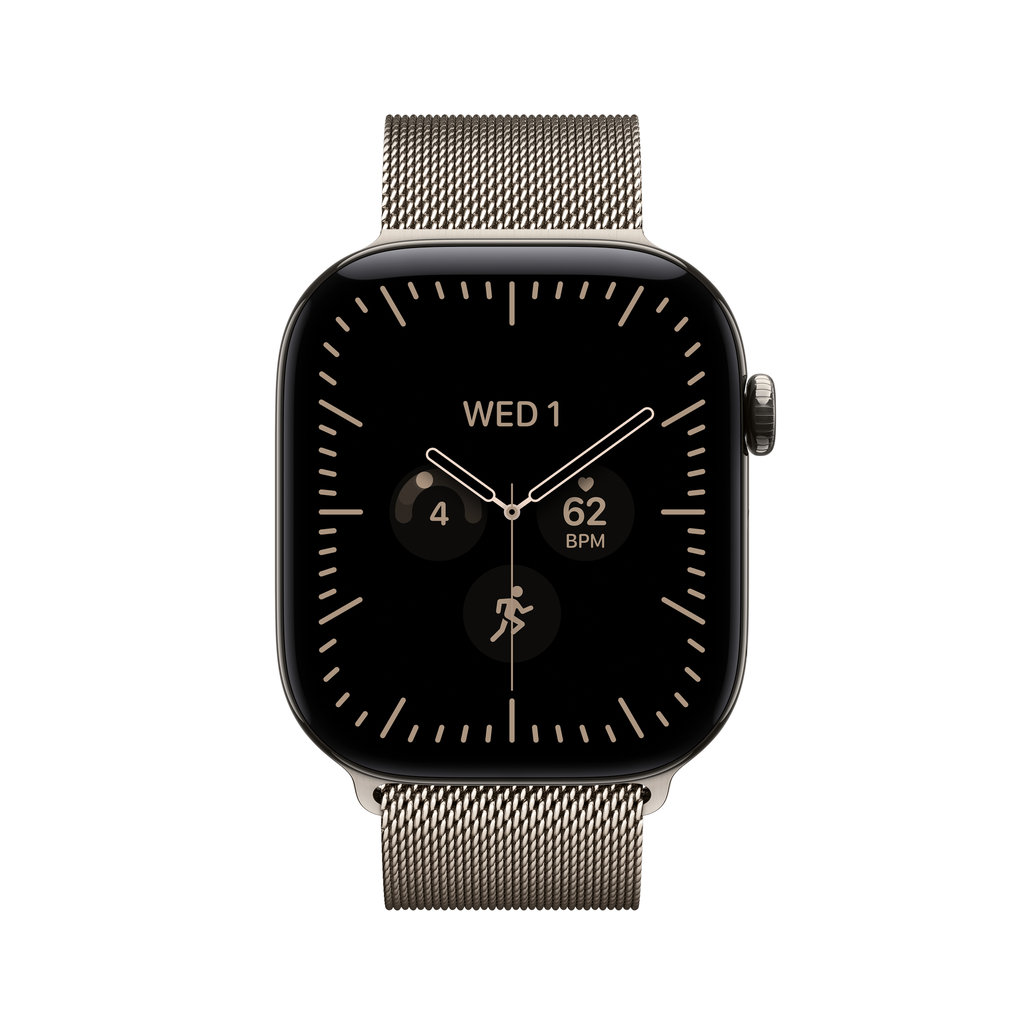 Watch Series 12 GPS + Cellular 46mm Natural Titanium Case with Natural Milanese Loop - M/L