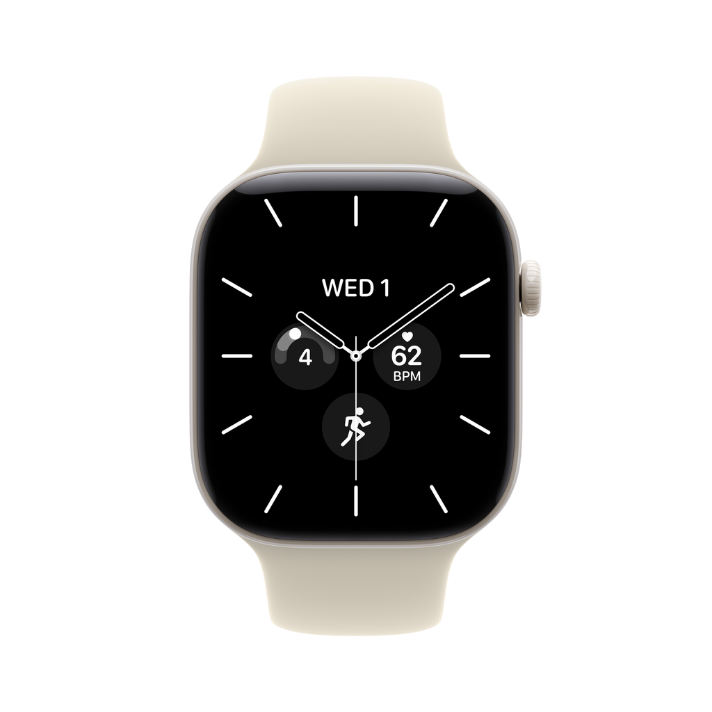 Watch Series 12 GPS + Cellular 46mm Pearl White Ceramic Case with Sand Sport Band - M/L