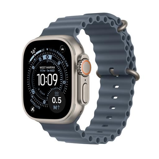 [MEWH4X/A] Apple Watch Ultra 3 GPS + Cellular 49mm Natural Titanium Case with Anchor Blue Ocean Band