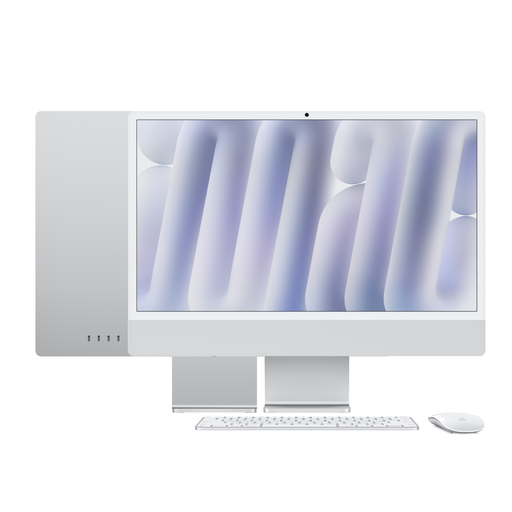 [MWUU3X/A] APPLE iMac 24in Retina 4.5K - Silver - M4 (10-core CPU / 10-core GPU) - 16GB - 256GB SSD - Magic Kb w/Touch ID - GbE