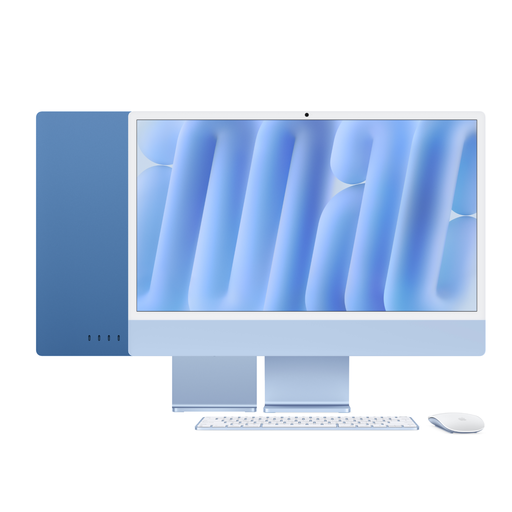 [MWV13X/A] APPLE iMac 24in Retina 4.5K - Blue - M4 (10-core CPU / 10-core GPU) - 16GB - 256GB SSD - Magic Kb w/Touch ID - GbE